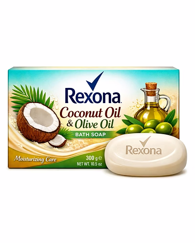 Rexona Coconut &amp; Olive Oil Bath Soap 300gm-Rexcooil300g