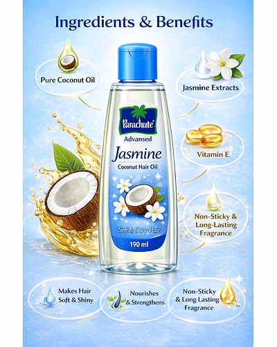 Parachute Advanced Jasmine Coconut Hair Oil - Nourishing Elixir-1