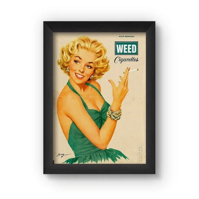 Weed Vintage Poster (Wood, A4)-A075