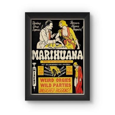 Marihuana Vintage Poster (Wood, A4)-A076