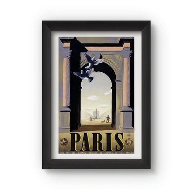 Paris Vintage Poster (Wood, A4)-A077