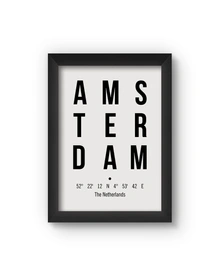 Amsterdam Poster (Wood, A4)