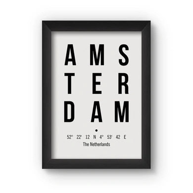 Amsterdam Poster (Wood, A4)-A070