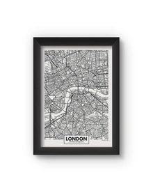 London Map Poster (Wood, A4)