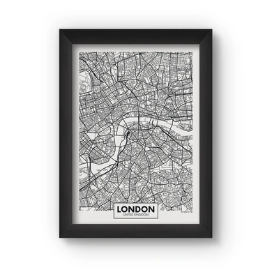 London Map Poster (Wood, A4)-A068