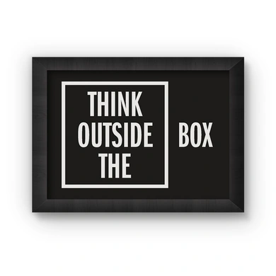 Think Outside The Box Poster (Wood, A4)-A027