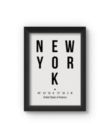 New York Poster (Wood, A4)