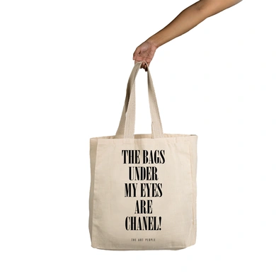 Bags Under My Eyes Tote - Cotton Canvas, Size - 15 x 15 x 4 Inches(LxBxH)-B042