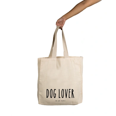 Dog Lover Tote  - Cotton Canvas, Size - 15 x 15 x 4 Inches(LxBxH)-B037