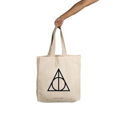 Deethly Hallows Tote - Cotton Canvas, Size - 15 x 15 x 4 Inches(LxBxH)-B063