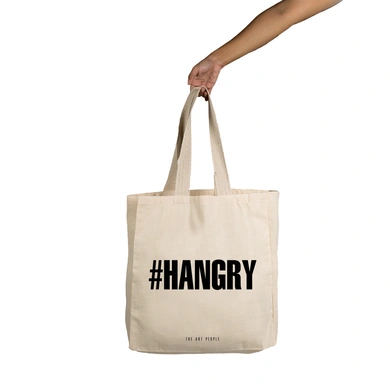 Hangry Tote  - Cotton Canvas, Size - 15 x 15 x 4 Inches(LxBxH)-B043