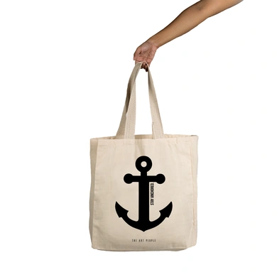 Stay Anchord  Tote - Cotton Canvas, Size - 15 x 15 x 4 Inches(LxBxH)-B098