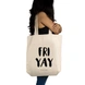 Friyay  Tote - Cotton Canvas, Size - 15 x 15 x 4 Inches(LxBxH)-Off White-2-sm