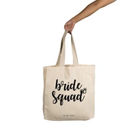 Bride Squad Tote  - Cotton Canvas, Size - 15 x 15 x 4 Inches(LxBxH)