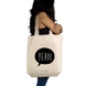 Yeah Tote - Cotton Canvas, Size - 15 x 15 x 4 Inches(LxBxH)-Off White-2-sm