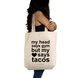 My Head Says Gym Tote  - Cotton Canvas, Size - 15 x 15 x 4 Inches(LxBxH))-Off White-2-sm