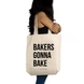 Bakers Gonna Bake Tote  - Cotton Canvas, Size - 15 x 15 x 4 Inches(LxBxH)-Off White-2-sm