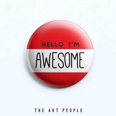 Awesome Badge (Safety Pin, 6cms)-C033