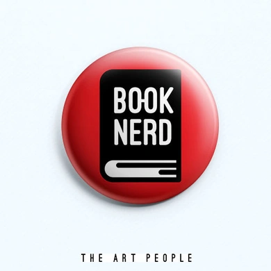 Book Nerd Badge (Safety Pin, 6cms)-C007