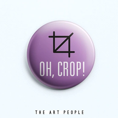 Oh Crop Badge (Safety Pin, 6cms)-C008