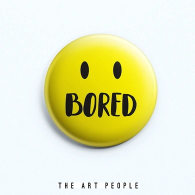 Bored Badge (Safety Pin, 6cms)-C036