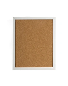 White Framed Cork Pin Board (Cork,38 x 33 cm, White)