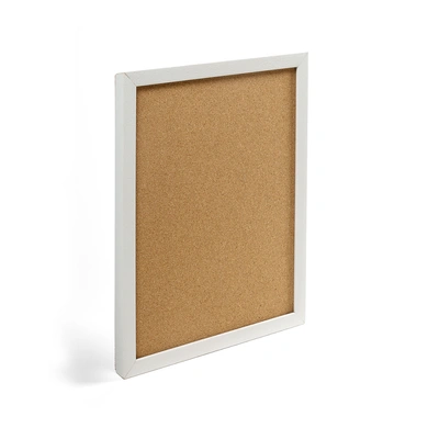 White Framed Cork Pin Board (Cork,38 x 33 cm, White)-White-2