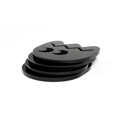 PACMAN Coasters (Acrylic, 10x10cm, Black)-Black-1