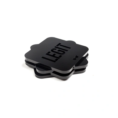SBDL Coasters (Acrylic, 10x10cm, Black)-Black-1