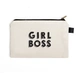 Girl Boss Multi Purpose Pouch (Cotton Canvas, 21x15cm, White)-L019-sm