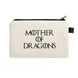 Mother Of Dragons Pouch (Cotton Canvas, 21x15cm, White)-L028-sm