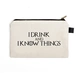 I Know Things Pouch (Cotton Canvas, 21x15cm, White)-L026-sm