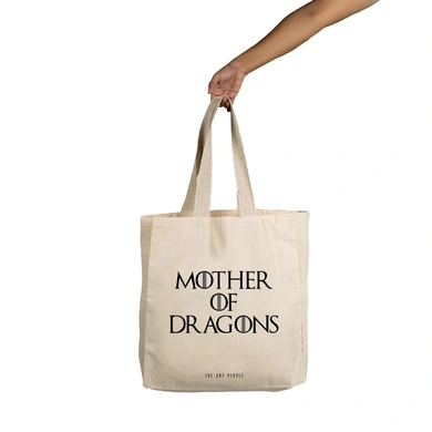 Mother Of Dragons Tote - Cotton Canvas, Size - 15 x 15 x 4 Inches(LxBxH)-B125