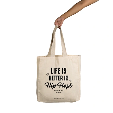 Life Is Better In Flip-Flops Tote - Cotton Canvas, Size - 15 x 15 x 4 Inches(LxBxH)-B121
