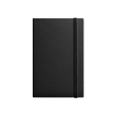 Black Journal with Elastic Band (Unruled, 90GSM, A5, 120 Pages)-E001