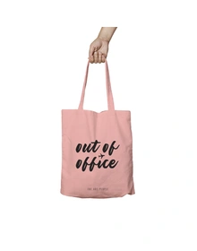 Out Of Office Pink Tote Bag (Cotton Canvas, 39 x 37 cm)