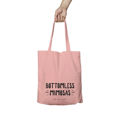Bottomless Mimosas Pink Tote Bag (Cotton Canvas, 39 x 37 cm)-BP117