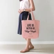 Life Is Better In Flip Flops Pink Tote Bag (Cotton Canvas, 39 x 37 cm)-1-sm
