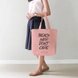 Beach Hair Don't Care Pink Tote Bag (Cotton Canvas, 39 x 37 cm)-Pink-1-sm