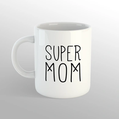 Super Mom Mug-White-1