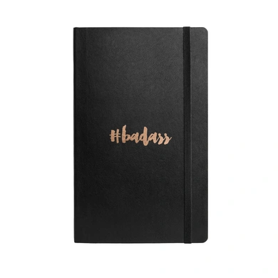 Badass Journal with Elastic Band (Unruled, 90GSM, A5, 120 Pages)-Black-Paper-A5-3