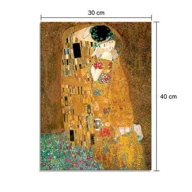 The Kiss by Gustav Klimt (Canvas, Digital Printed) Size: 40 cm x 30 cm-Multi-1