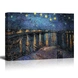 Starry Night over Rhone by Van Gogh (Canvas, Digital Printed) Size: 30 cm x 40 cm-K004-sm