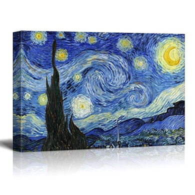 The Starry Night by Van Gogh (Canvas, Digital Printed) Size: 30 cm x 40 cm-K005