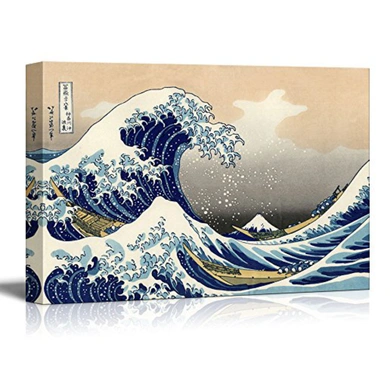 Great Wave by Katsushika Hokusai (Canvas, Digital Printed) Size: 30 cm x 40 cm-K006