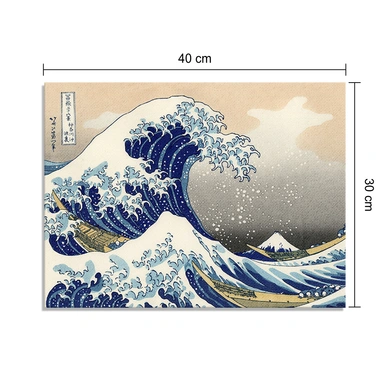 Great Wave by Katsushika Hokusai (Canvas, Digital Printed) Size: 30 cm x 40 cm-Multi-1