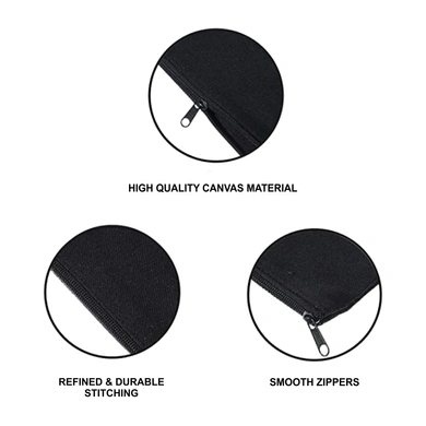 SLAY Multi Purpose Pouch (Cotton Canvas, 20x13cm, Black)-BLACK-1