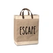 Burlap Bag (ESCAPE) with Leather handle - Large (Size - 18 x 12 x 8 Inches)-BJC013-sm