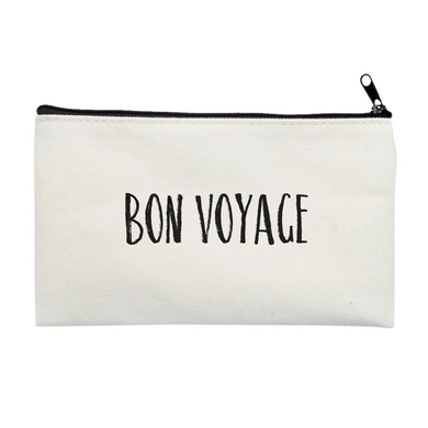 Bon Voyage Multi Purpose Pouch (Cotton Canvas, 21x15cm, Off White)-L011