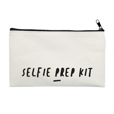 Selfie Multi Purpose Pouch (Cotton Canvas, 21x15cm, Off White)-L016